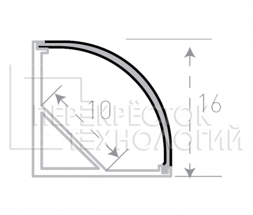 Профиль угловой для однорядной ленты 1616