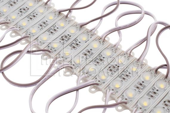 Кластер 2835 2LED с линзой 0,8Вт 12В IP65