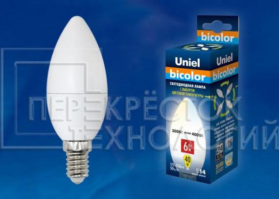 Uniel E14 6Вт BiColor 220В