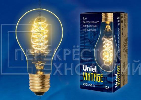 Uniel E27 Vintage лампа накаливания 40Вт